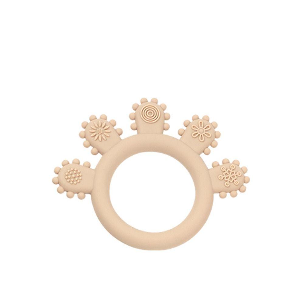 Игрушки для прорезывания зубов из пищевого силикона для младенцев, не содержащие бисфенол А, жевательные игрушки для младенцев, силиконовое кольцо для прорезывания зубов для новорожденных