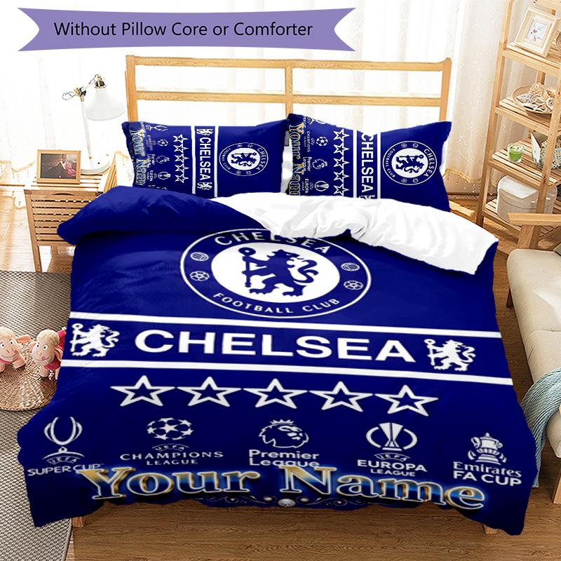 3pcs C-Chelsea Cover Set - Personalized Name, HD Printed Bedding with 1 Cover and 2 Pillowcases - Perfect for Home Decor, Easy Care