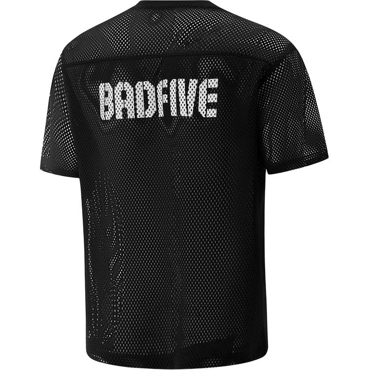 Li-Ning Мужская футболка с цифровым принтом, круглым вырезом, удобная, дышащая, универсальная, с коротким рукавом, топы, черная ATSV347-2