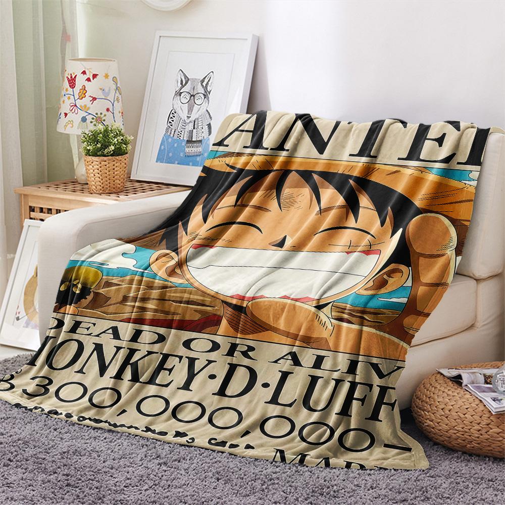 1PC Luffy D Patterned Flannel Blanket Suitable For All Seasons For Home Decor Warmth And Comfort Gifts Holiday Present
