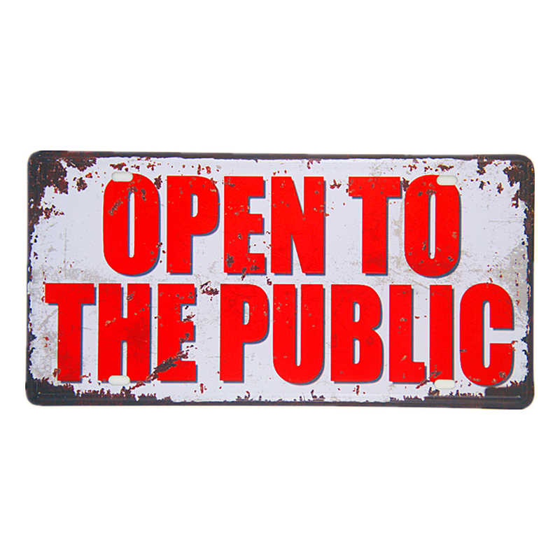 Car License Plate Shabby Chic Tin Sign Free Wifi Warnning Poster Beer Ads Plaques Restaurant Cafe Bar Pub Wall Stickers Decor