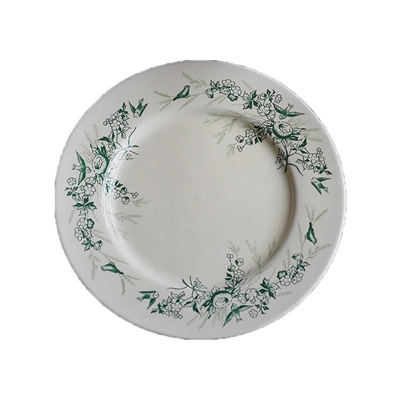 Винтажные керамические тарелки во французском стиле Послеобеденный чай Закуски Десерты Вкусные блюда Обеденная тарелка Изысканная бытовая посуда