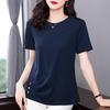 Women Summer Spring Cotton Blouses Shirts Lady Fashion Casual Short Sleeve O-Neck Solid Color T-shirt Blusas Tops