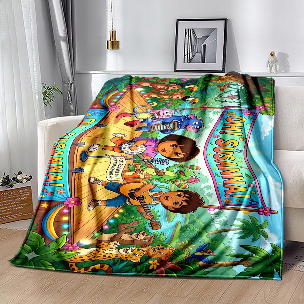 Dora Explorer Blanket Soft Warm Cozy Perfect for Bed Chair Picnics All-Season Use Modern Style Gifts For Family Or Friends