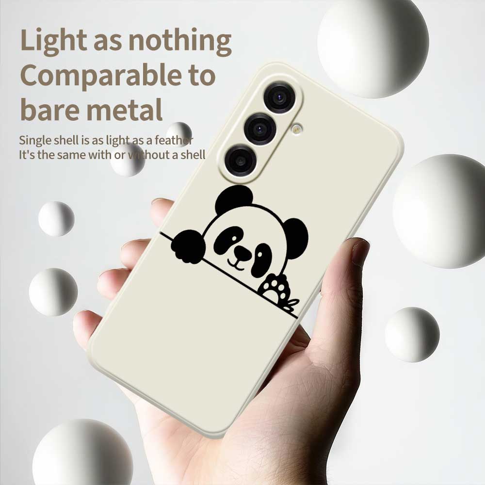 For Samsung Galaxy A17 5G Case Panda Head Pattern Printing Straight Edge TPU Phone Back Cover