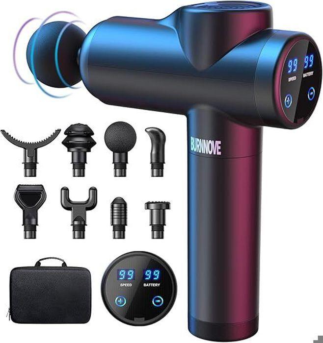 Pistolet de Massage Musculaire - 99 Vitesses - 8 Têtes - Écran LED - 2550mAh