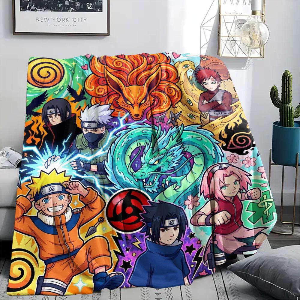 Naruto Flannel Blanket Print Warm Cozy Comfortable for Home Bedroom Outdoor Picnic Trip.-TING