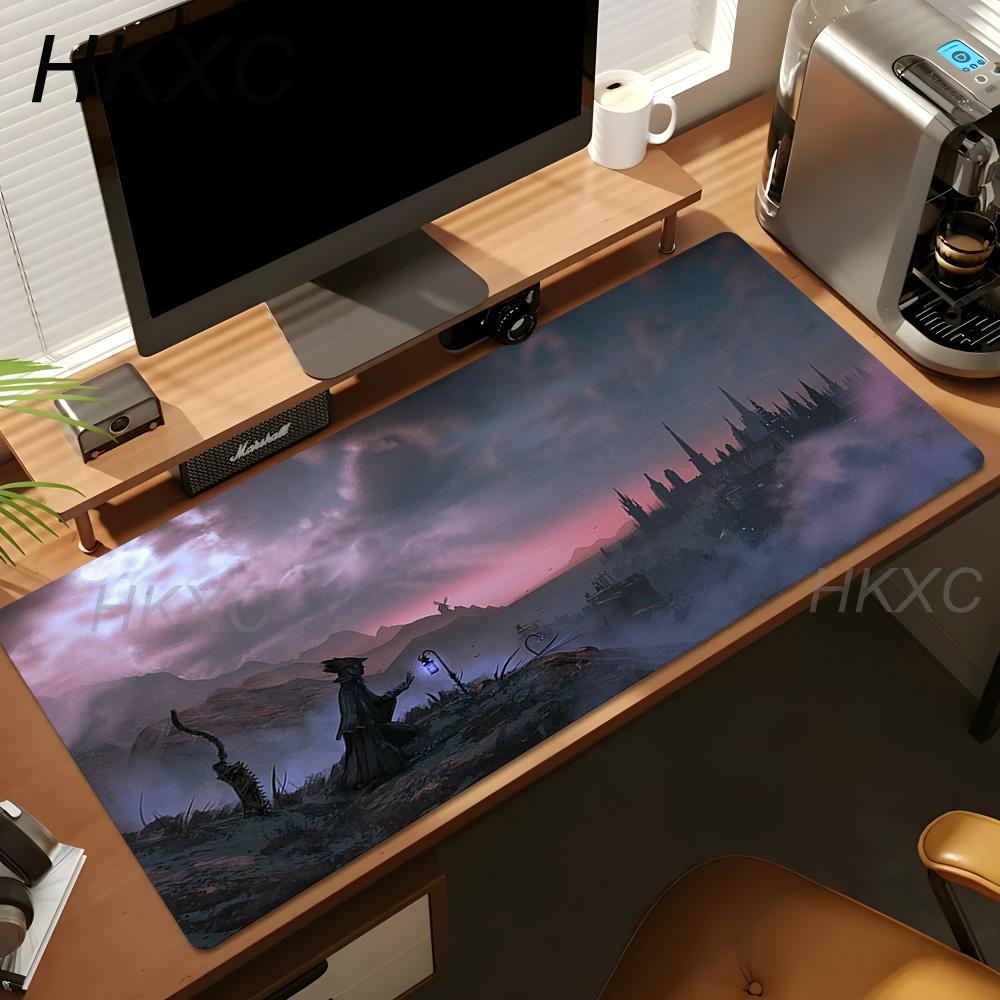 Игровой коврик для мыши Bloodborne Battle Warrior Mousepad XL Настольный коврик Нескользящая резиновая основа Мягкая ткань Игровая комната Настольный коврик для мыши