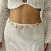Gold Imitation Pearl Body Chain Multi-pendant Beads Belly Chain Retro Starfish Waist Chain  Bikini