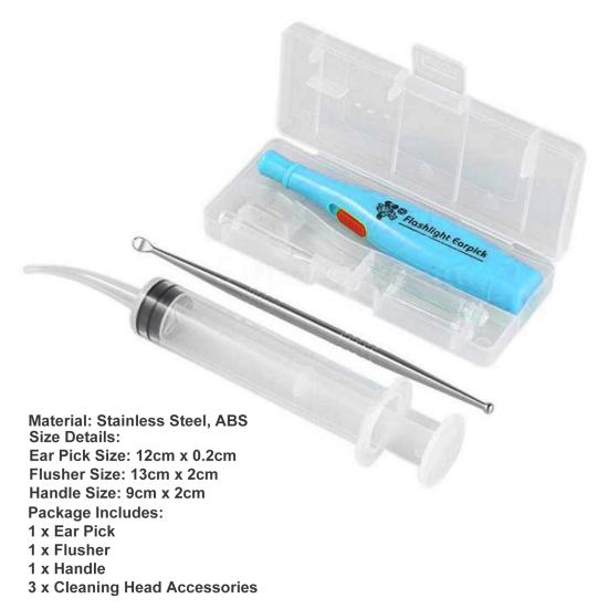 Yousheng 1 набор ухочисток многоразовый для чистки слухового прохода из нержавеющей стали со светодиодной подсветкой инструмент для удаления ушной серы экстрактор миндалин уход за ушами