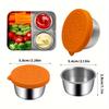 1pc Random Color Leakproof Stainless Steel Sauce Cups with Reusable Silicone Lids - Perfect for Salad Dressing, Bento Lunch Boxes, and Travel