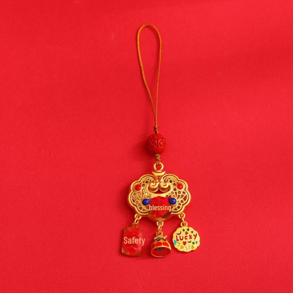 Винтажный брелок для ключей «Автомобиль на удачу» с подвеской в виде золотого зверя и пряжкой в виде колокольчика мира для мужчин и женщин