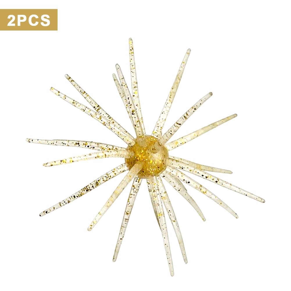 2PCS 8.7G TPE Fishing Lure Simulated Sea Urchin Lures Soft Silicone For Bream Pike Sea Bass Tilapia Gears Mandarin Winter Biats