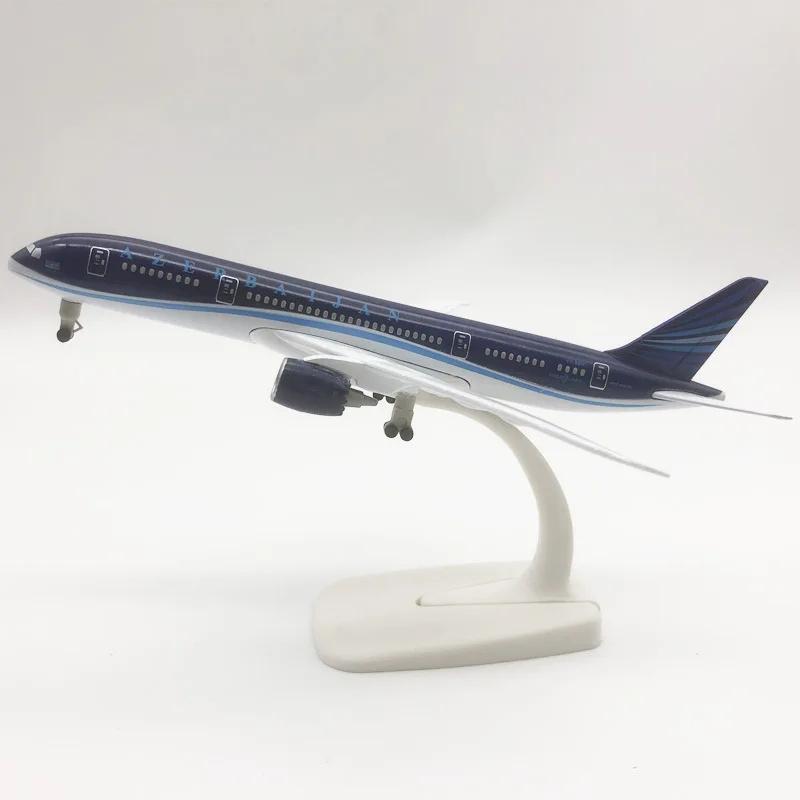 20см Сплав Модель самолета Azerbaijan Airlines B787 Самолет Литой самолет Дисплей Модель самолета Взрослые Детские Игрушки Коллекционный