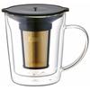 Cores Gold Filter Double-Walled Mug C412, 300ml, Keeps Freshly Ground Coffee and Tea Hot or Cold, No Brewing Equipment Required