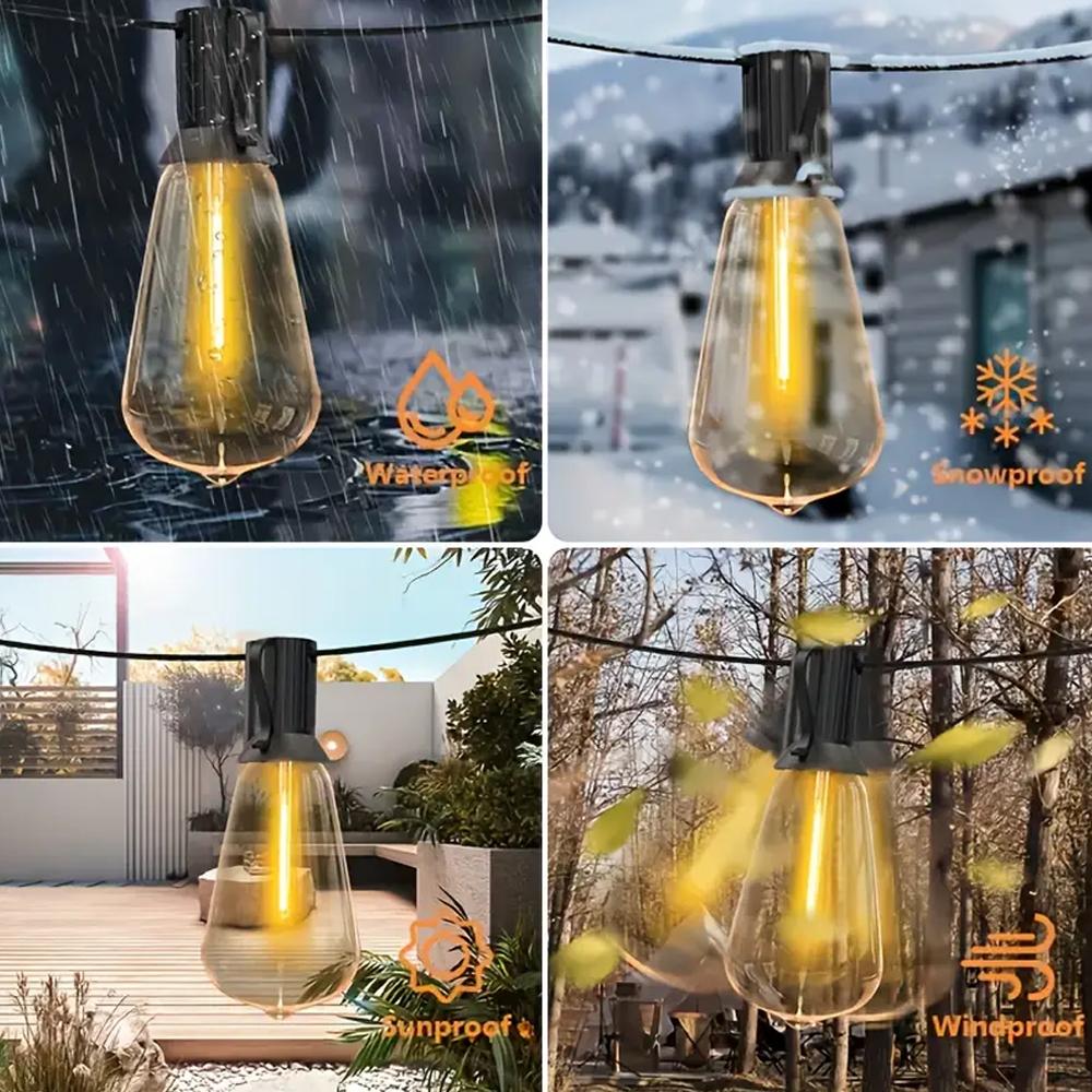 20M 30M ST38 Garland Light String Shatterproof LED Bulbs Outdoor IP44 Patio Garden Wedding Party Halloween Christmas Decor Lamp