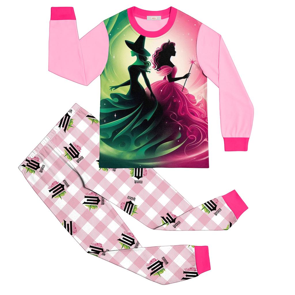 Children's Fashion Suit Skirt Round Neck Long Sleeve Top Pants