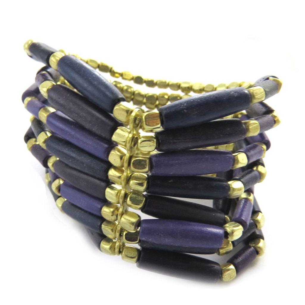 Les Trésors De Lily [N1778] - Fancy Bracelet 'Kilimanjaro' Golden Purple