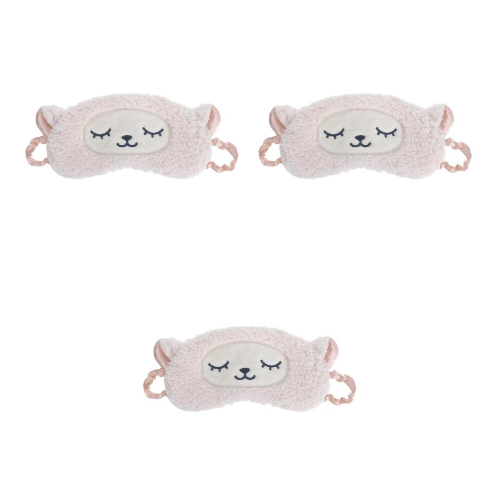 3Stk Weiche Plüsch-Augenmaske, , Ideal Für Schlaf Und Reisen