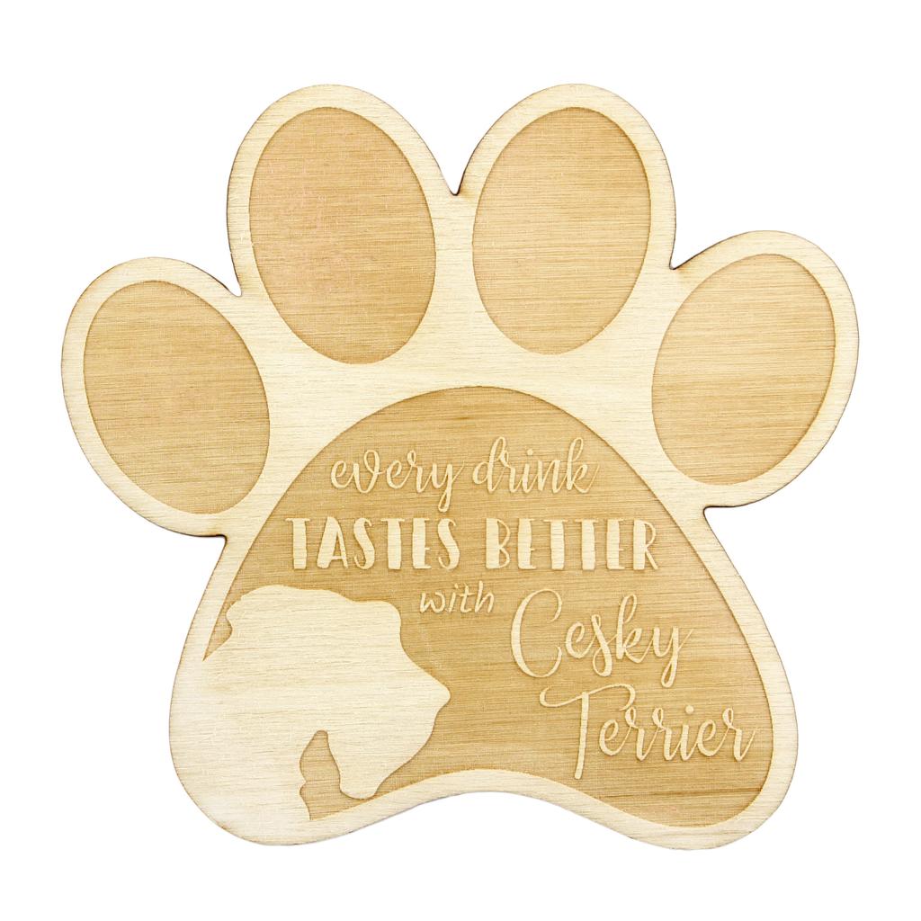 Cesky Terrier, Czech Terrier, Bohemian Terrier I – Mug coaster, engraved coaster with dog | Art-Dog