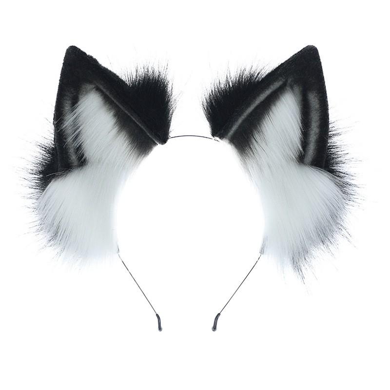 Handmade Plush Fox Ears Headband Cosplay Accessory Anime Convention Cute Animal Ear Hairband Unisex
