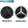 Silver Border 3D Mirror Emblem A W176 B W246 C W205 Class Matte Black OE Style Front Grille Star Emblem Logo For Mercedes Benz ZM1