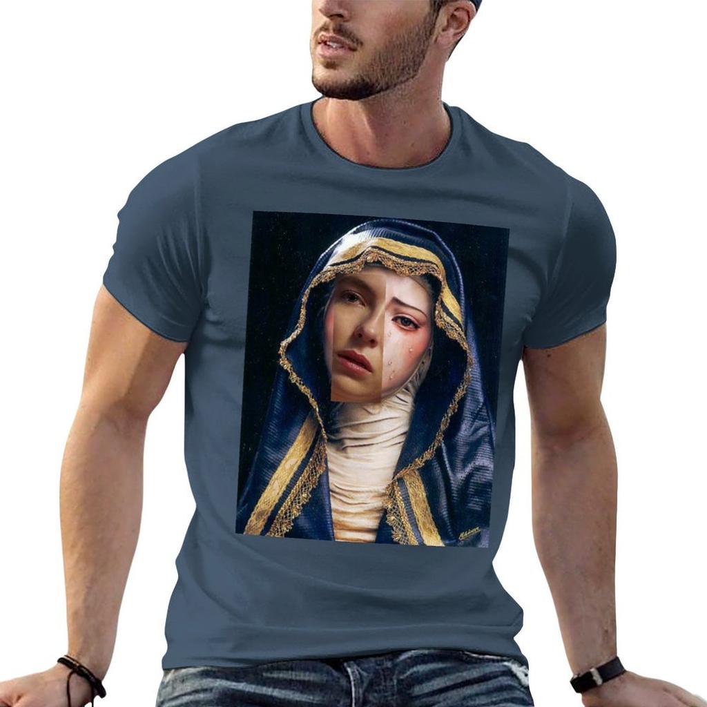 Weeping Mary X Villanelle TShirt Basic Casual Short Sleeve Cotton Shirt