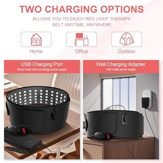 Красный свет для тела 5 уровней света Инфракрасная тепловая терапия Пояс-обертывание для облегчения боли в спине, пояснице и мышцах 660 нм 850 нм Светодиодное устройство с таймером
