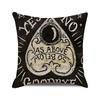 Gothic Black Cat Skull Cushion Cover Witchy Pentagram Tarot Peach Skin Throw Pillowcase For Sofa Living Room Halloween Decor