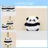 Adorable Cute Panda Plush Toy Keychain Soft Short Plush Panda Stuffed Doll Decoration
