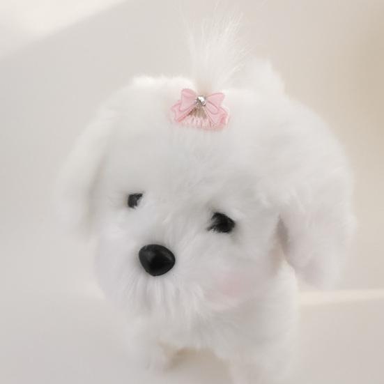 Yousheng Bow Tie Rhinestone Decor Dog Hairpin Medium Dog Cat Barrette Pet Headwear