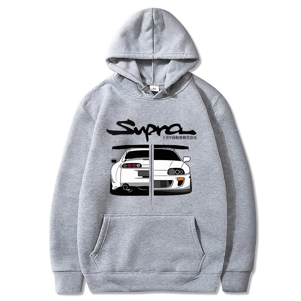 2024 Initial D Supra Hoodies Men's and Women's JDM Manga Print Loose Casual Long Sleeve Japanese Casual Sporty Sweatshirt