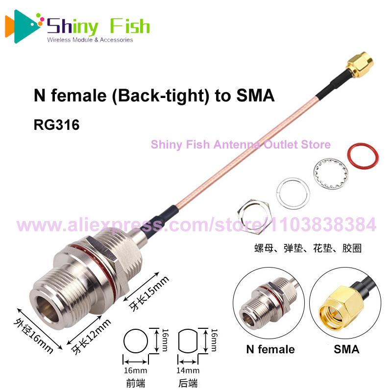 1Pcs RG316 RG178 RF Coax Pigtail N Female Cable to UFL MMCX MCX SMA Welding Connector Adapter U.FL WIFI Antenna Extension Jumper