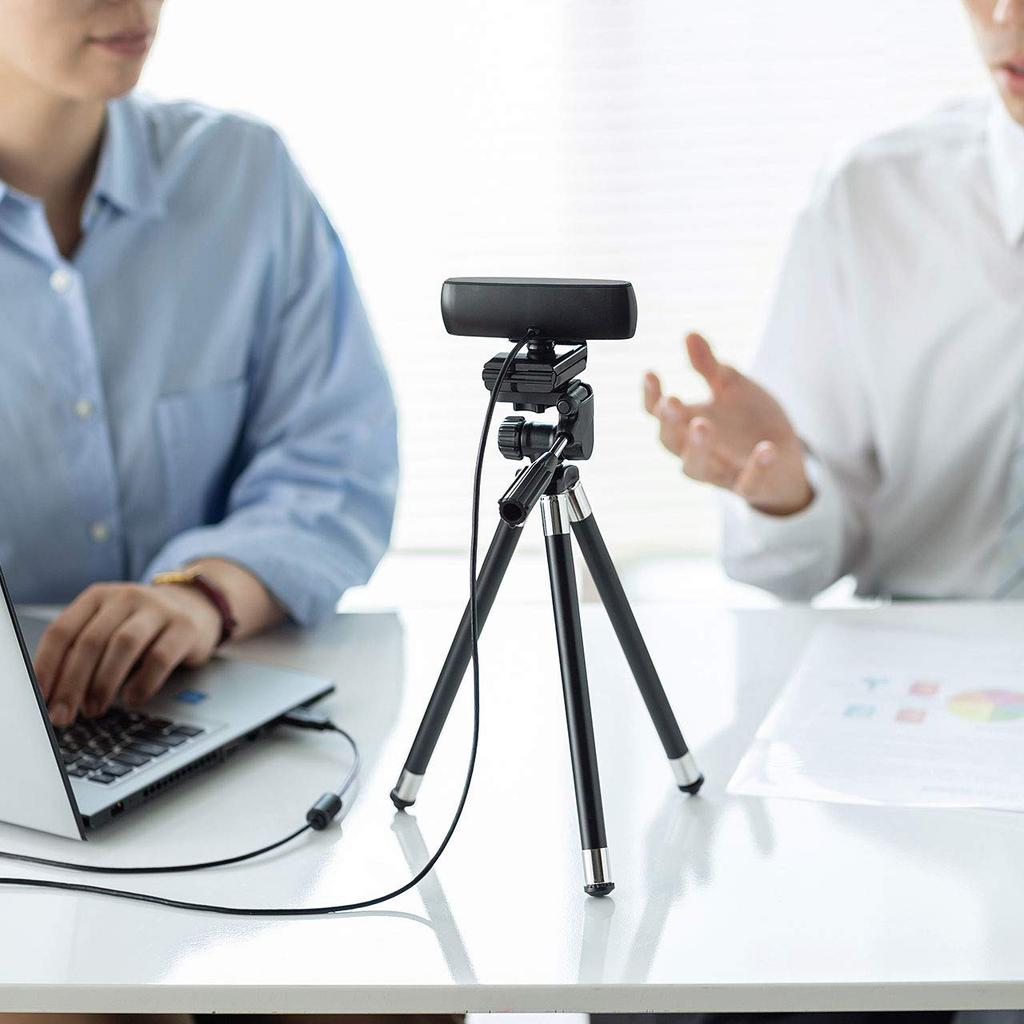 Sanwa Supply Conference USB Skype Black Wide-Lens Webcam, Connection, 150° Ultra-Wide Angle, Built-in Microphone, Compatible, CMS-V43BK