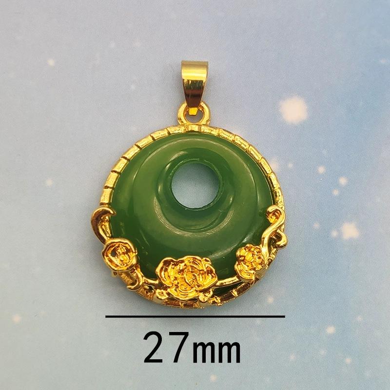 Позолоченное нефритовое ожерелье с подвеской Pixiu & Guanyin Buddha