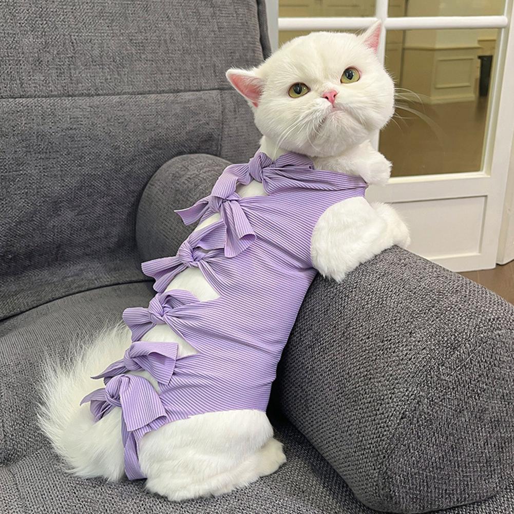 Pet Cat Weaning Clothes Sterilization Jumpsuit Anti-licking Surgery Recovery Care Suit for Cat Puppy Kitten