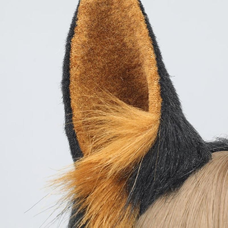 Косплей Повязки на голову с собачьими ушами Доберманы Карнавалы Аниме Персонаж Повязка для волос Повязки на голову с собачьими ушами Плюшевый Рождественский Обруч для волос