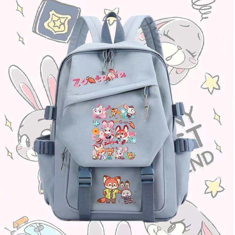 Crazy Animal City Animation Peripheral Judy Nick Fox Elementary School Bag Men'S And Women'S Casual Large Capacity Backpack