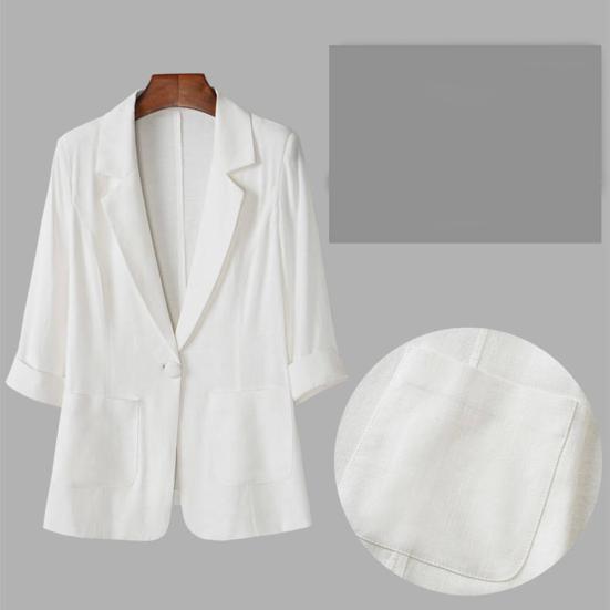 Женский летний костюм, пальто с лацканами 45355, облегающая повседневная куртка с рукавами и одной пуговицей