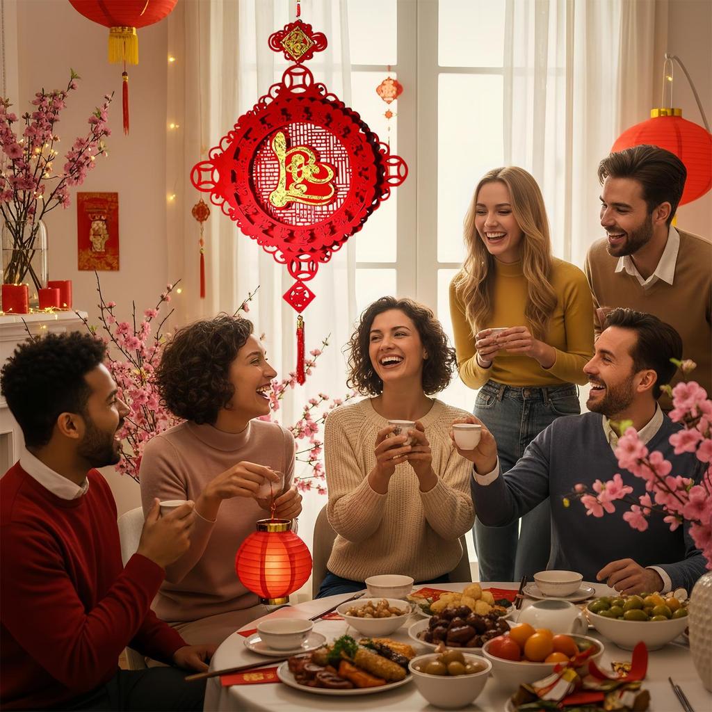 2026 Украшения на Лунный Новый год Нетканый Флис Войлок Вьетнамский Весенний Фестиваль Новогодний Подвеска на Удачу для Дома Офиса Автомобиля