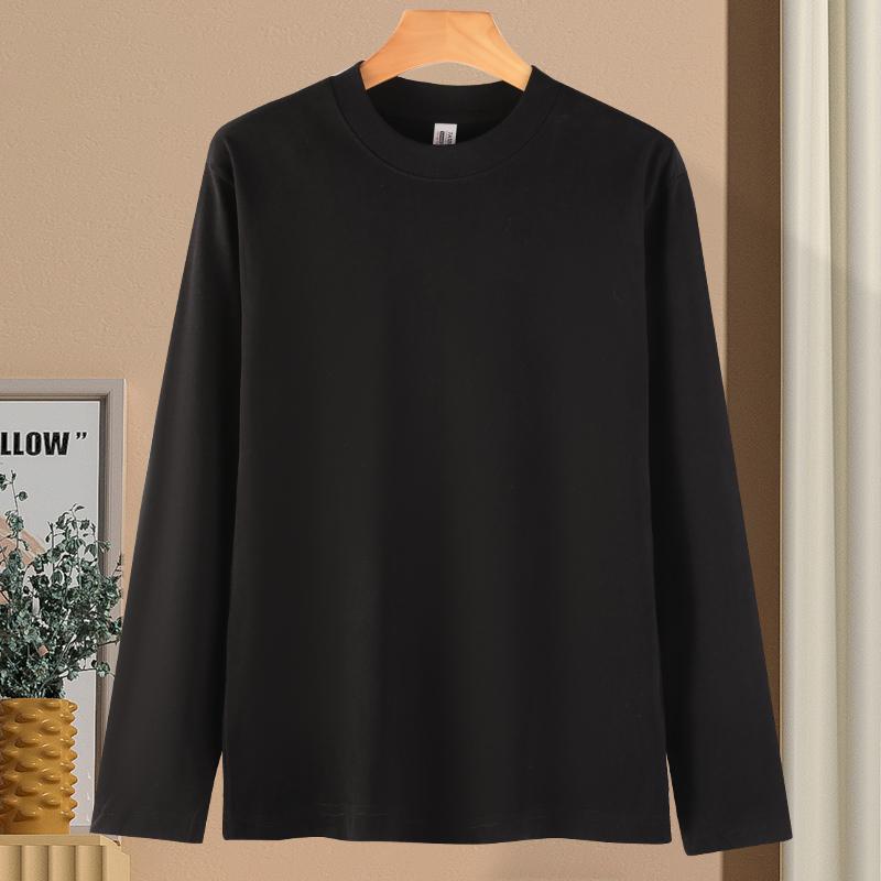 Zirunking Футболки унисекс, топы, футболки, однотонные топы, 100% хлопок, длинный рукав, уличная одежда, мягкие повседневные футболки, футболки с круглым вырезом SHUMIAN