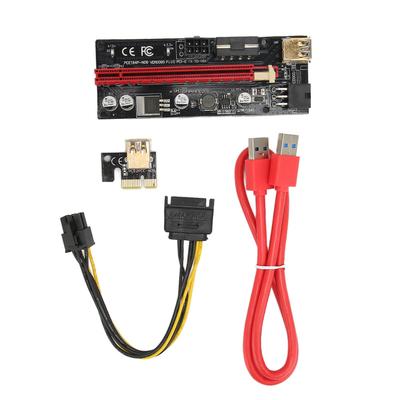 Карта-райзер PCIE 1X на 16X 4 твердотельных конденсатора 6-контактный интерфейс USB-кабель Фиксированная конструкция защелки PCIE GPU