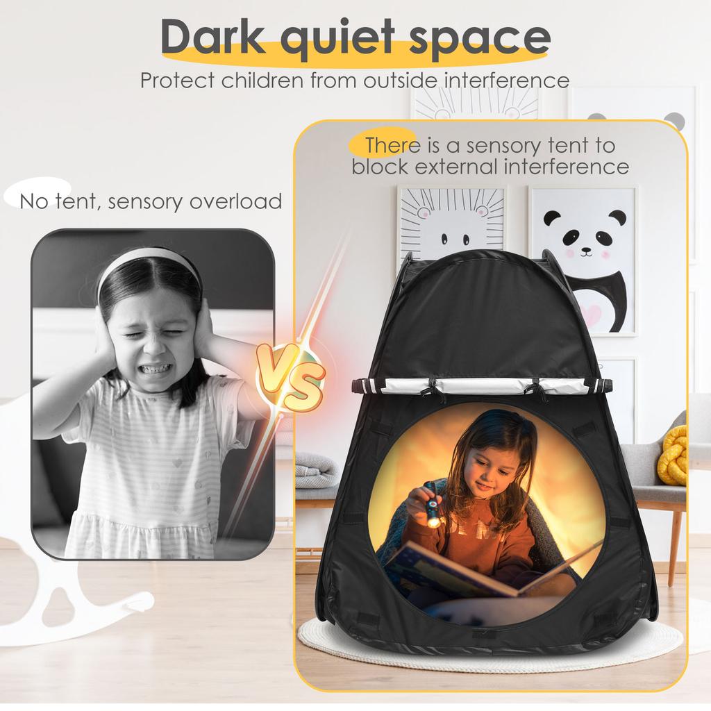 Kids Corner Tent 80*80*105CM Foldable Indoor Blackout Tent for Autistic Children to Play & Relax Calm Down Tent with Storage Bag