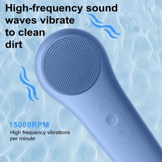 Щетка для умывания лица Отшелушивающая скраб-массажер для лица IPX7 Водонепроницаемая Перезаряжаемая Мягкая вибрация для лица