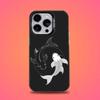 Koi Fish Yin Yang Phone Case For iPhone 16,15,14,13,12,11,Mini,Pro,E,SE4,XS,MAX Black Candy Matte Cover