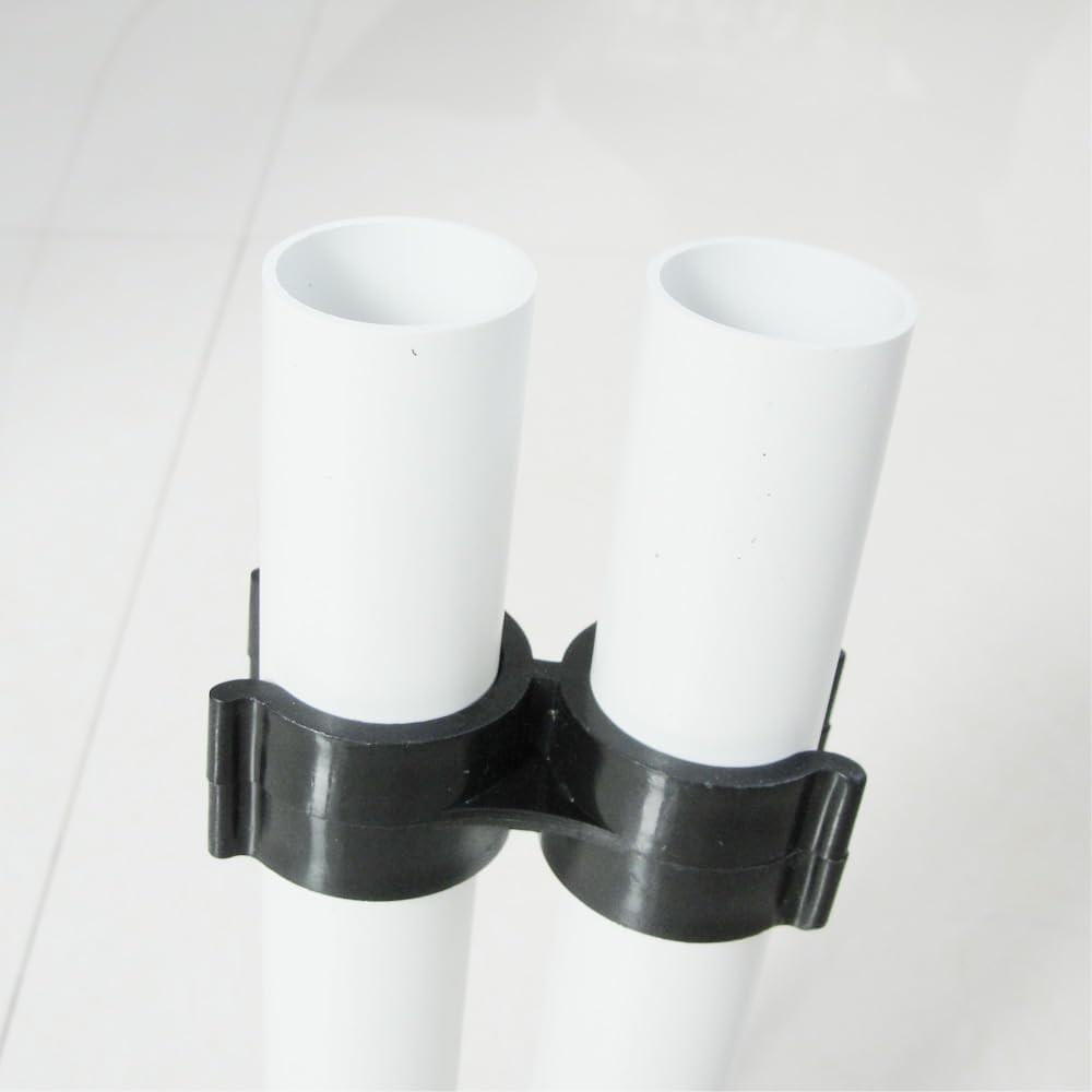 8-Pack Anti-Wobble Bimini Clamps – Nylon Boat Top Clamps For 7/8-1" Tubing – Black/White Marine Grade For Bimini Tops, Boat Hooks, Ladders