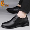 Genuine Leather Men 6cm Heel Dress Shoes Lift Formal Business Casual Leathe Shoes Comfortable Height Increase Office Oxford Shoe