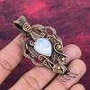 Rainbow Moonstone Pendant Copper Wire Wrapped Pendant Natural Gemstone Jewelry