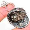 Natural Turritella Fossil Gemstone 925 Sterling Silver Pendant 2.25" L2N73