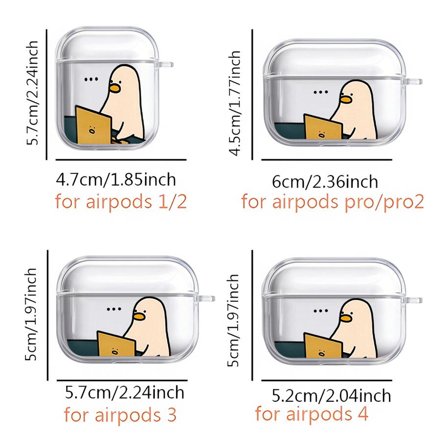 Милый Утенок Прозрачные Чехлы для Наушников Чехол Для Airpods 1 Pro2 4 Pro 2 Pro3 3